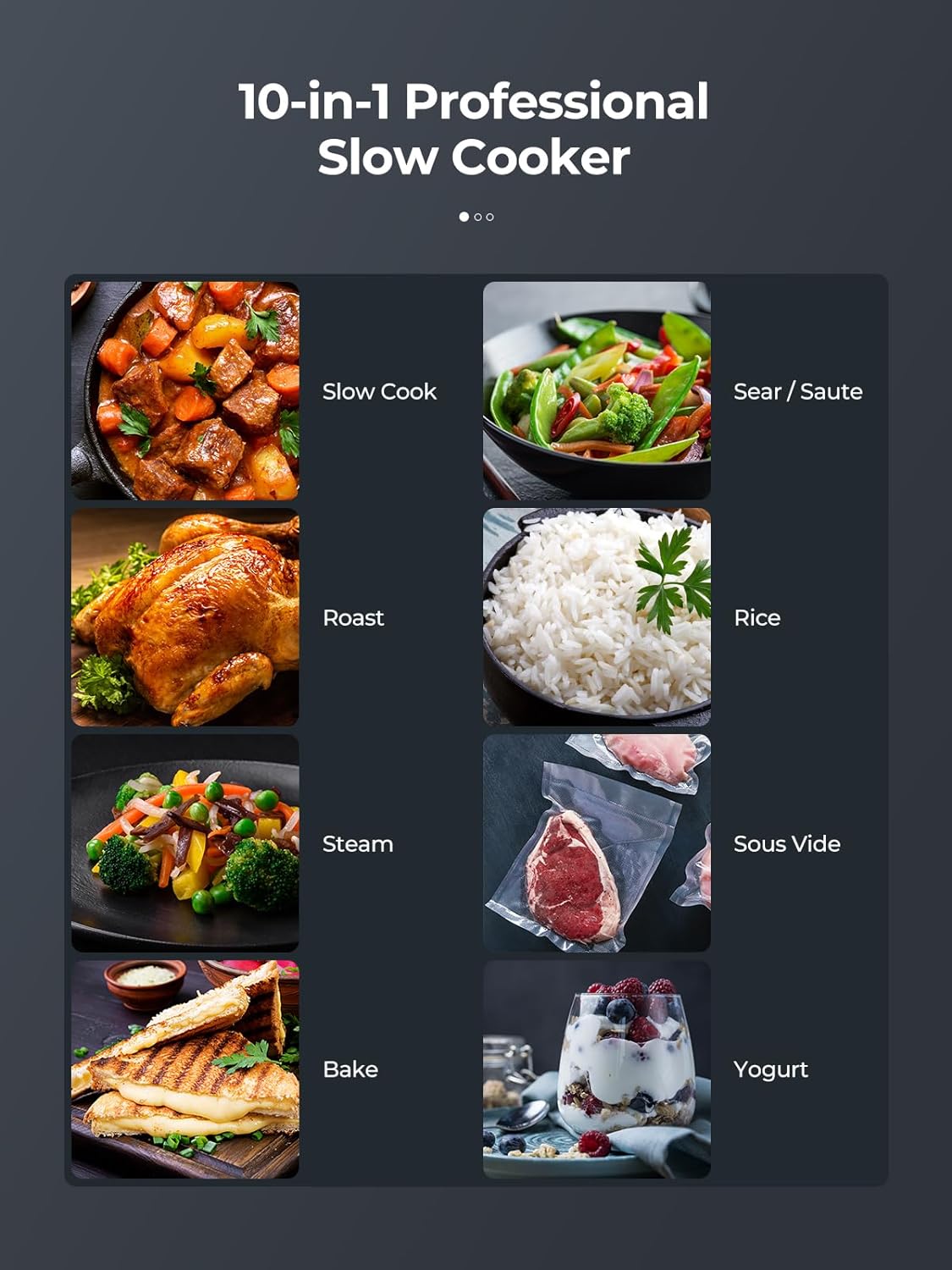 AMEGAT Slow Cooker 6 Quart