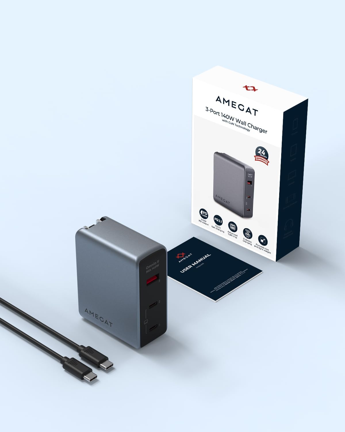 AMEGAT 140W USB C Charger